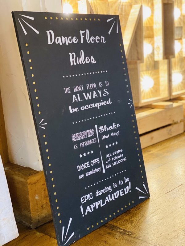 Dance Floor Rules Sign
