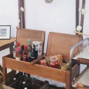 Vintage Desk with Gin Sign