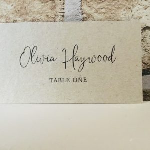 Kraft Card Flat Table Place Name Card