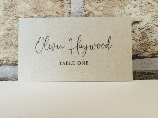 Kraft Card Flat Table Place Name Card