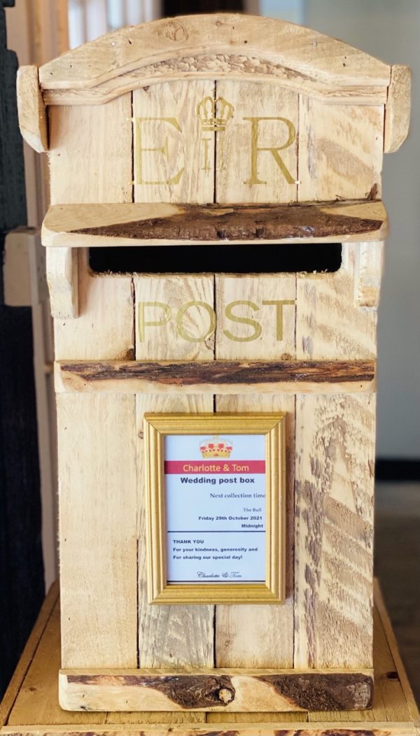 Light Wood Rustic Lockable Post Box