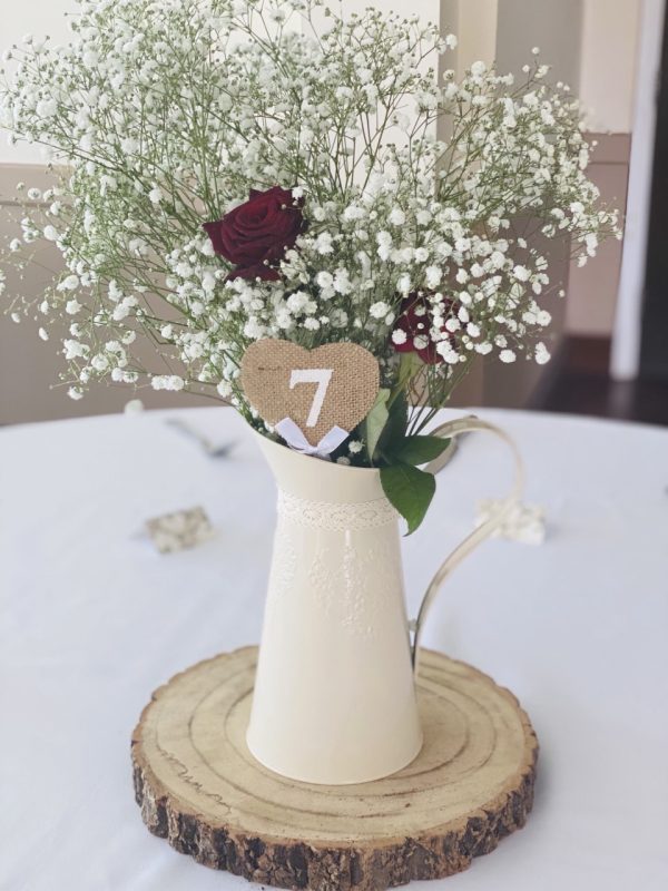 Log Slice with Cream Jug