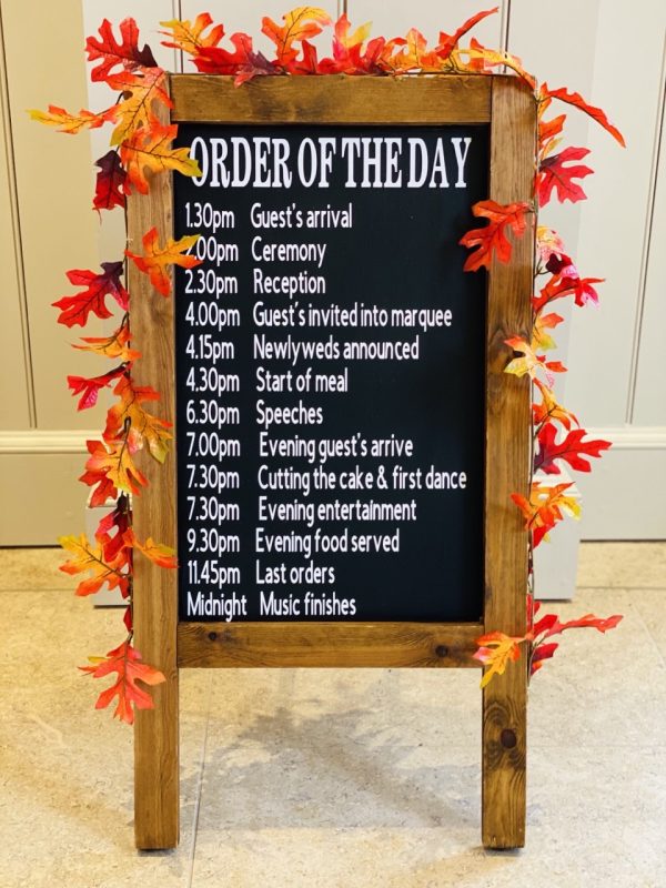 Order of the Day Blackboard