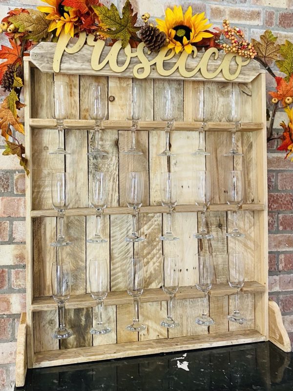 Rustic Table Top Prosecco Wall