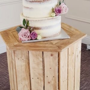 Rustic Hexagonal Podium Cake Stand