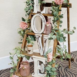 Large Rustic Ladder Decorated