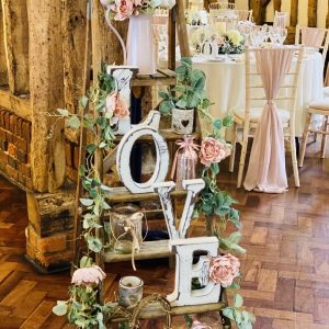 Rustic Small Ladder Decorated