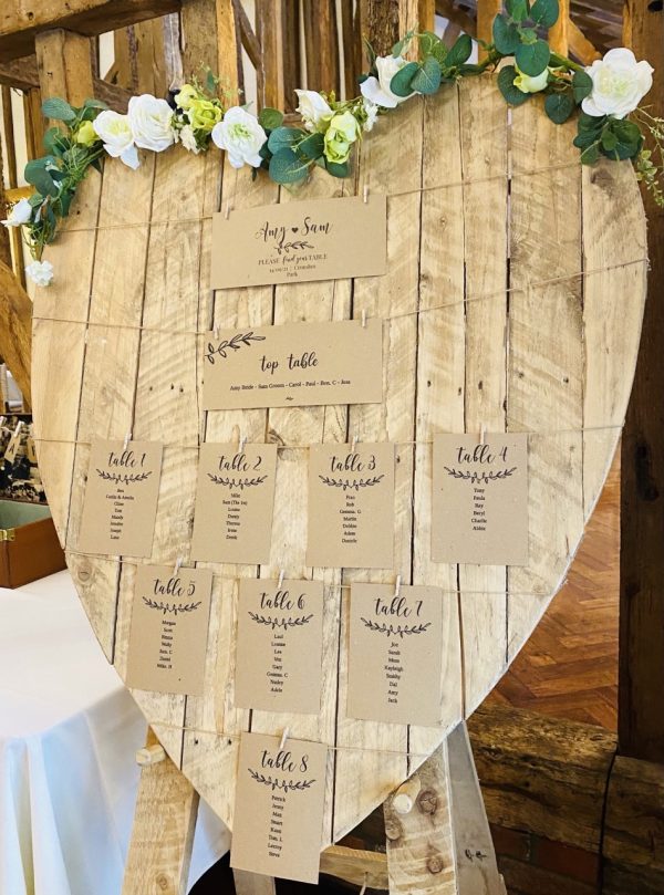 Rustic Large Heart Table Plan