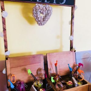 Vintage Desk with Sweets Sign