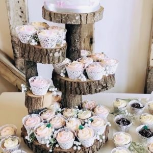 Cake Stands and Log Slices
